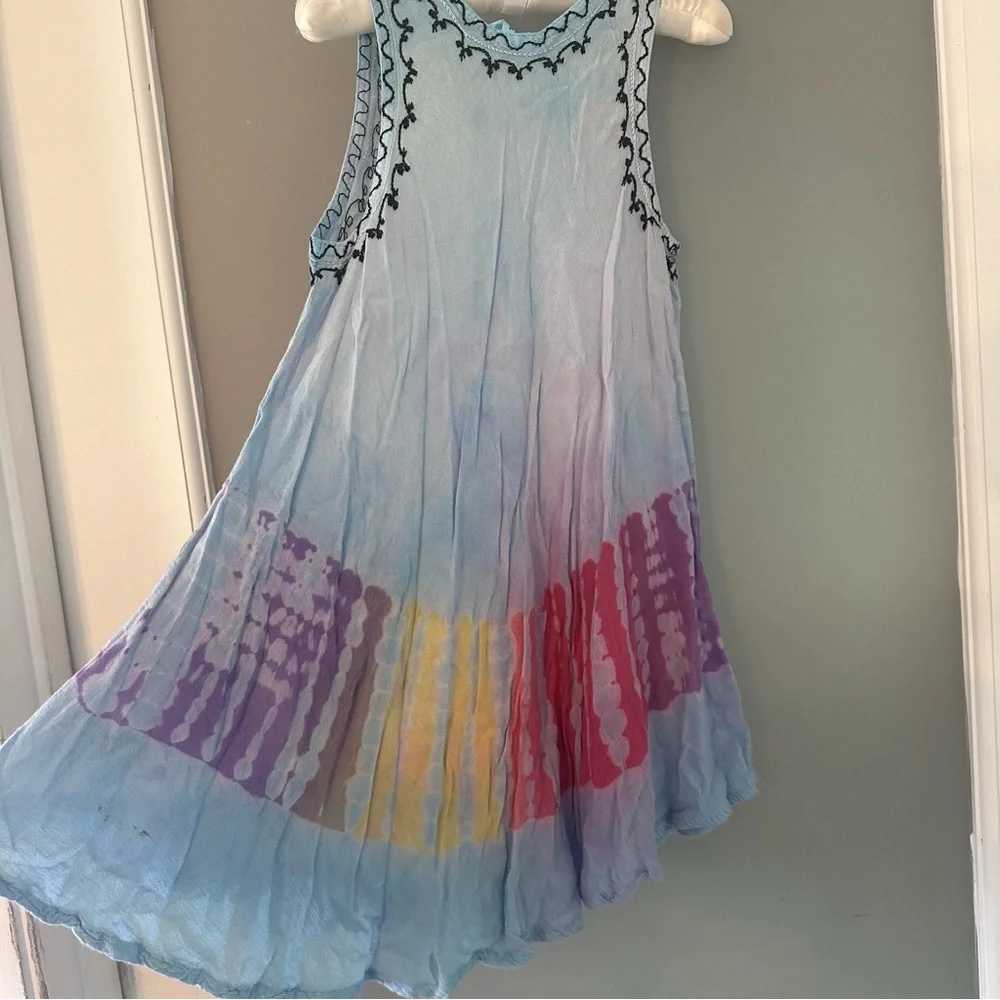 India boutique blue & multi color design dress. Child small
